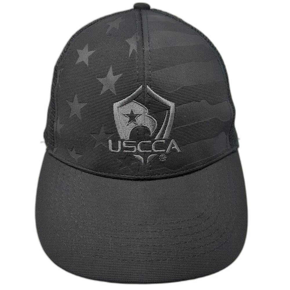 USCCA Trucker Hat Black OSFM Snapback Mesh Eagle Shield American Flag Logo Hat